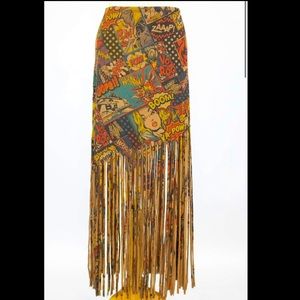 Comic book fringe skirt!